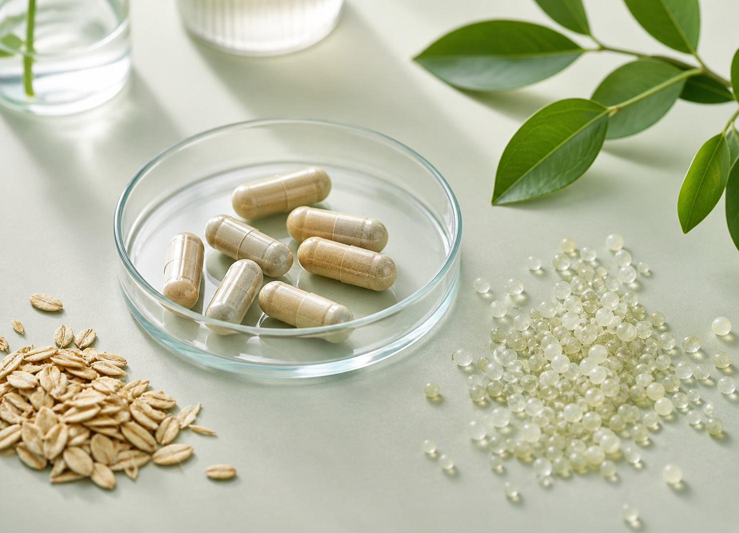 Gut health supplement comparison still life