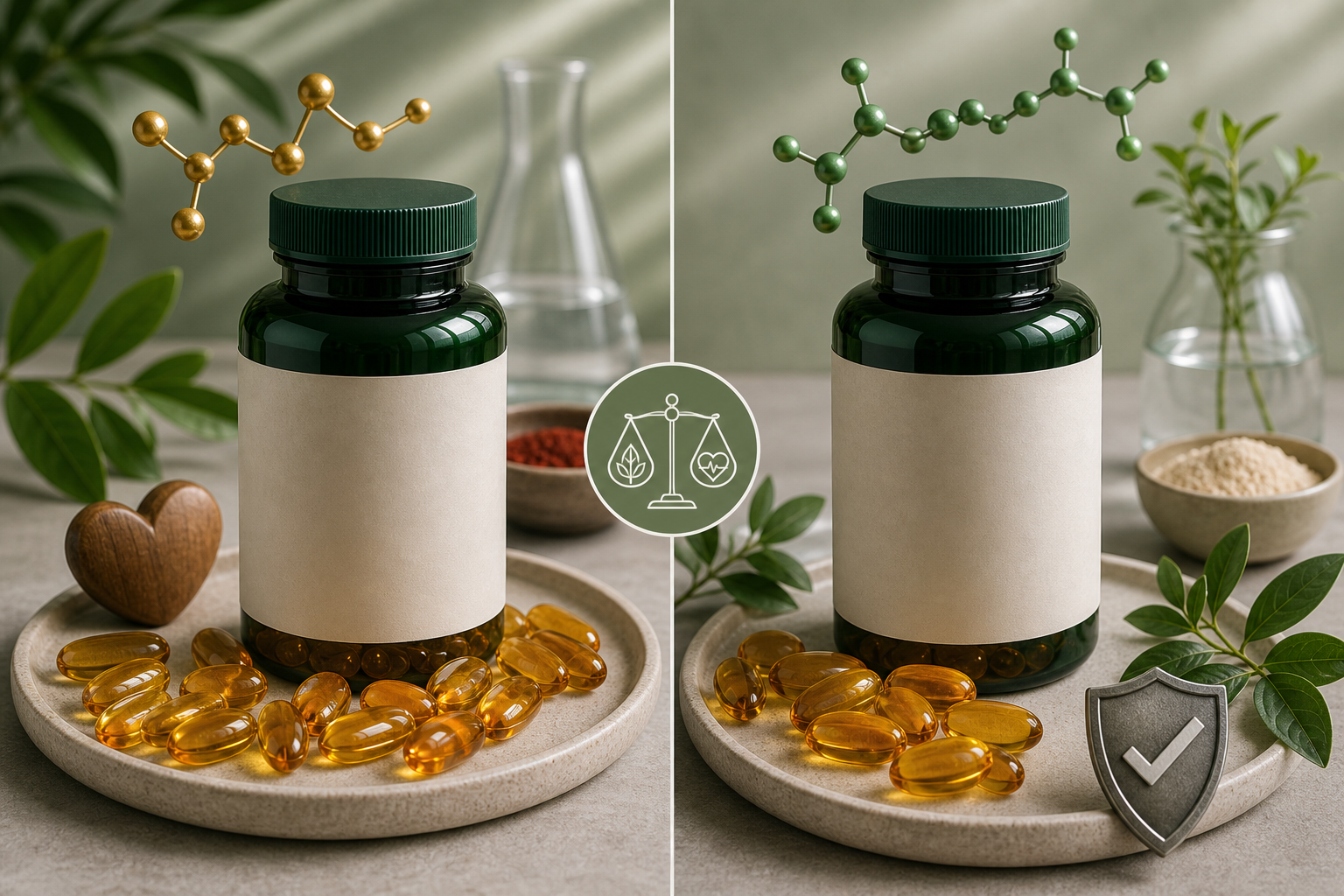 Coq10 vs Ubiquinol editorial side-by-side