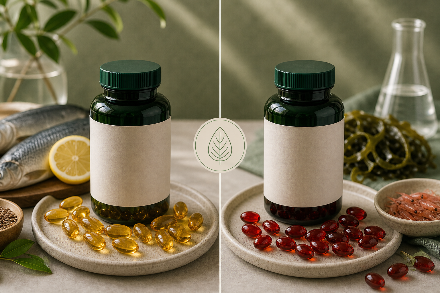 Fish Oil vs Krill Oil editorial side-by-side