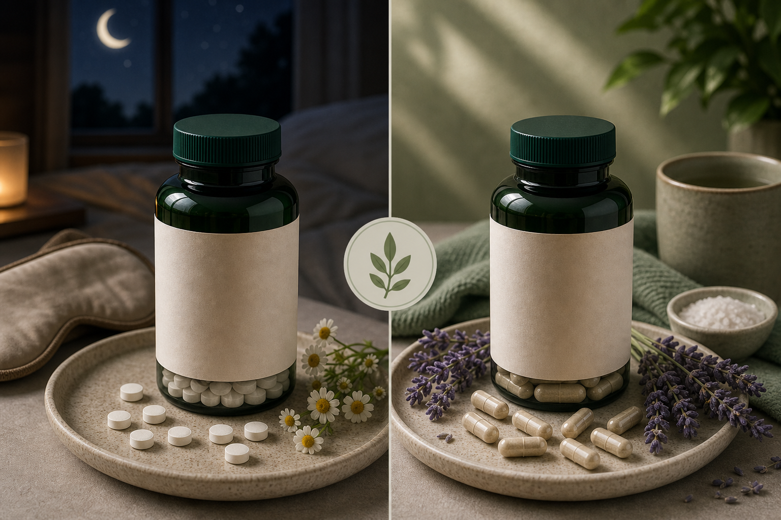 Melatonin vs Magnesium editorial side-by-side