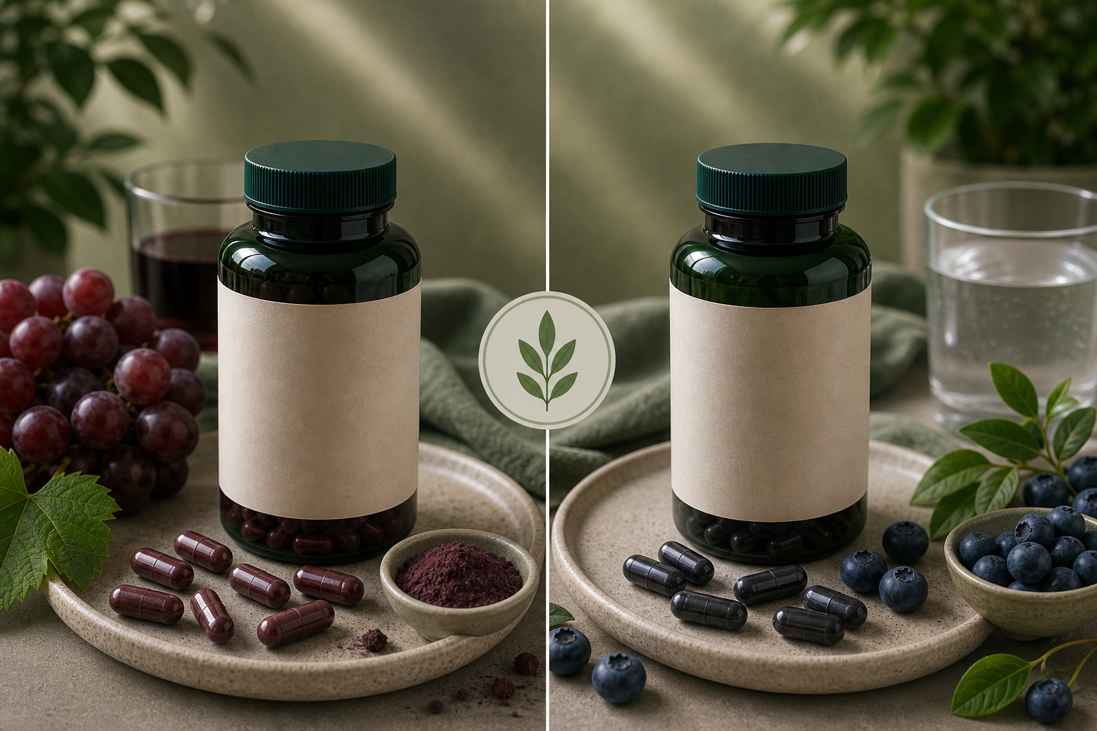 Resveratrol vs Pterostilbene editorial side-by-side