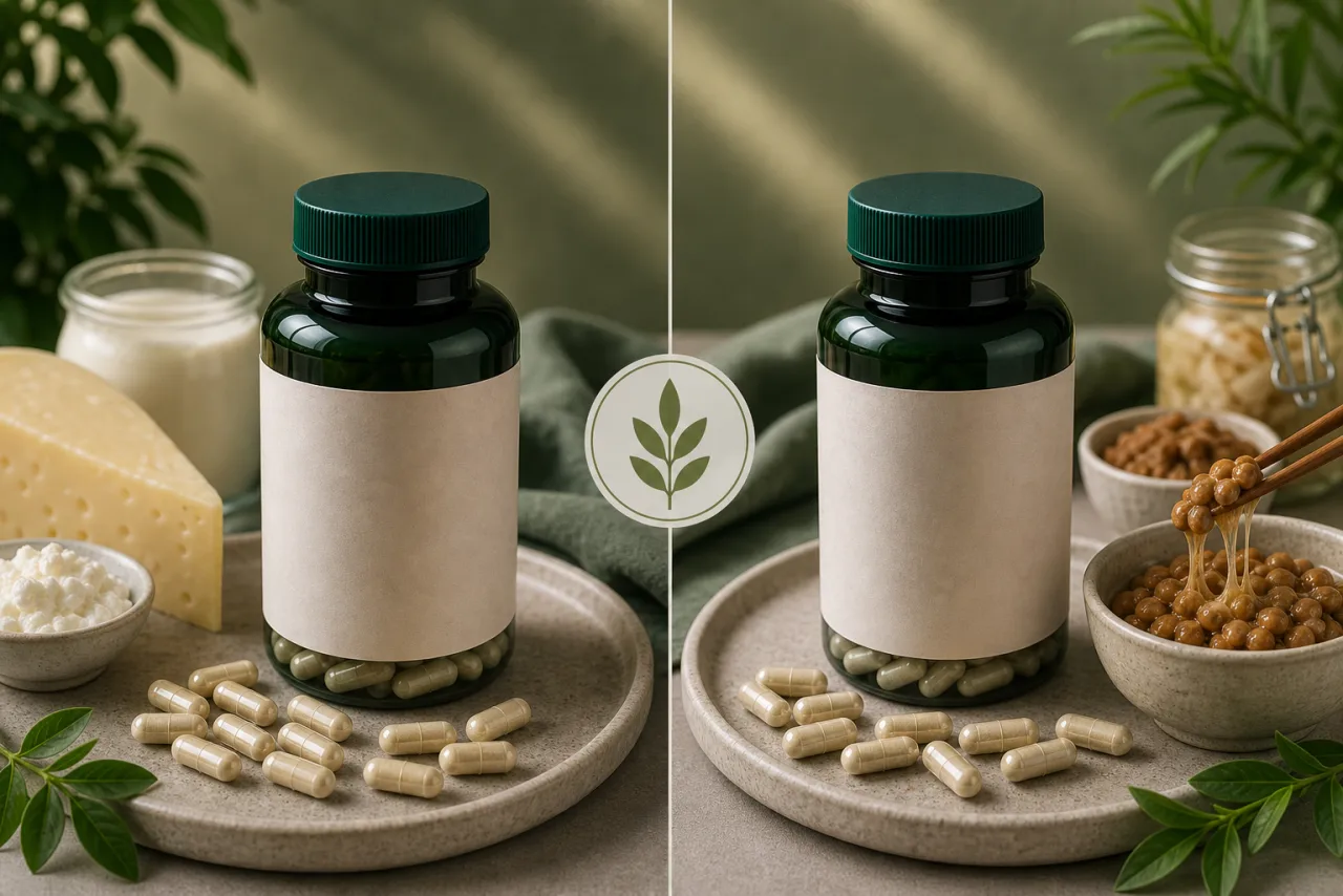 Vitamin K2 Mk4 vs Mk7 editorial side-by-side