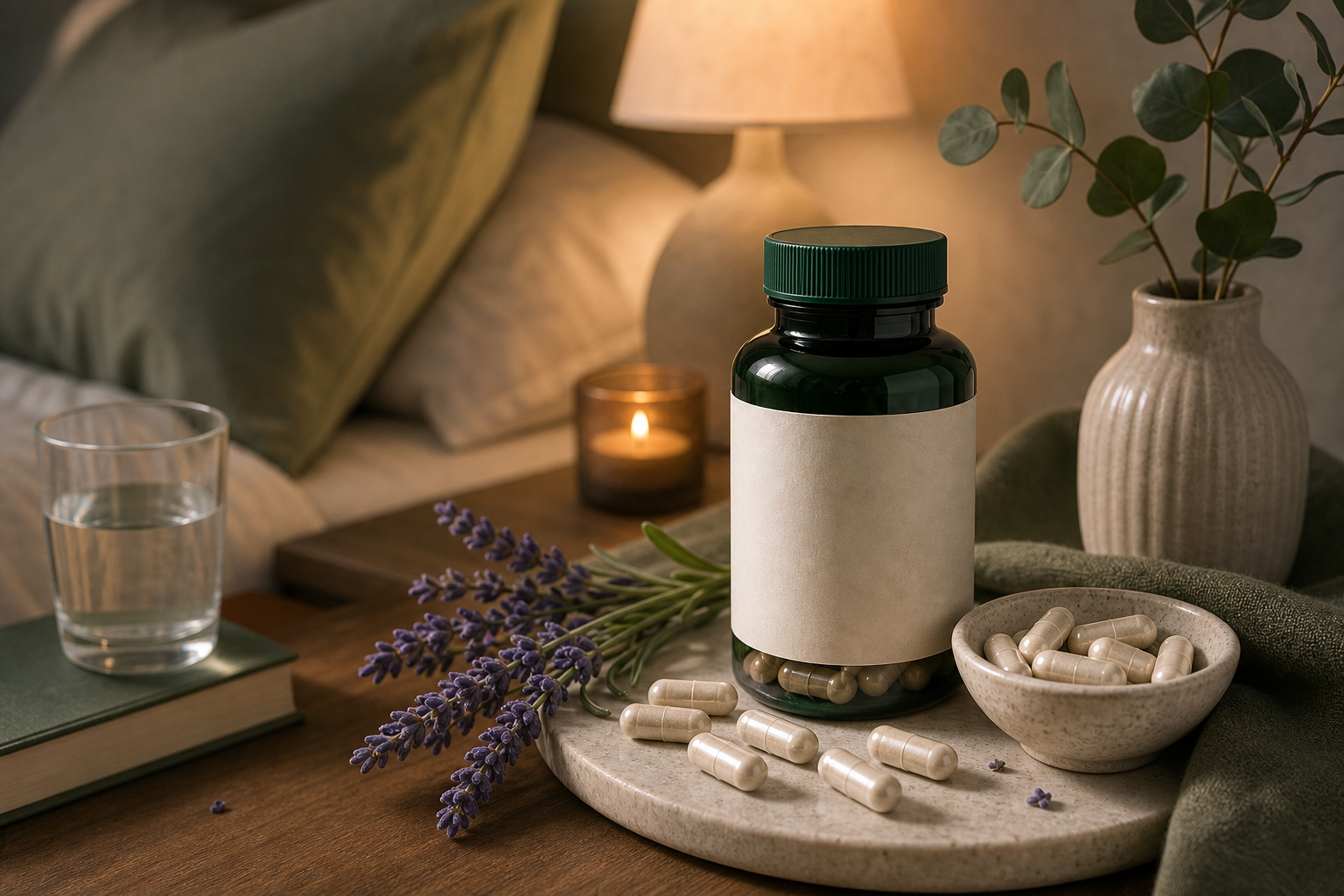 5 Htp for Sleep Quality editorial still life