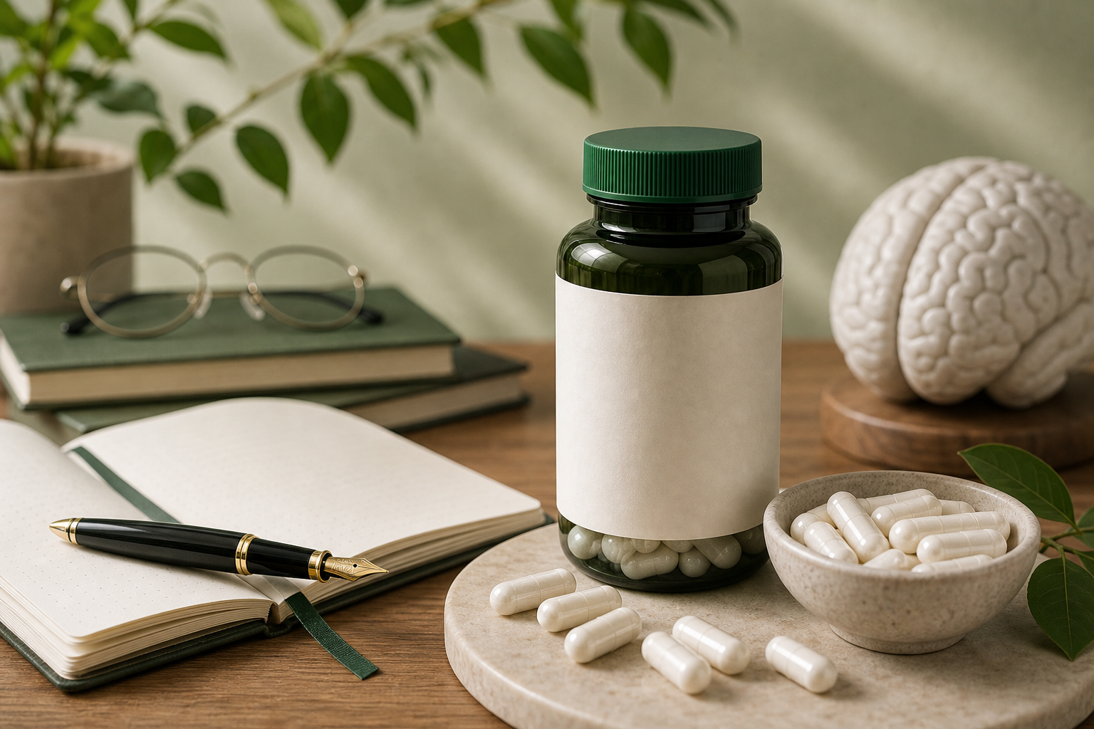 Acetyl L Carnitine for Brain Health editorial still life