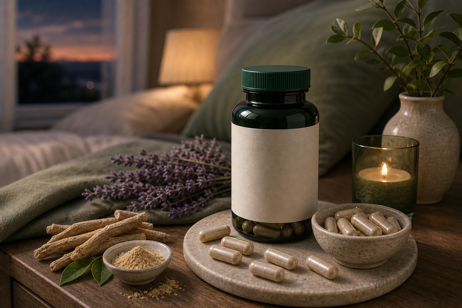 Ashwagandha for Sleep editorial still life