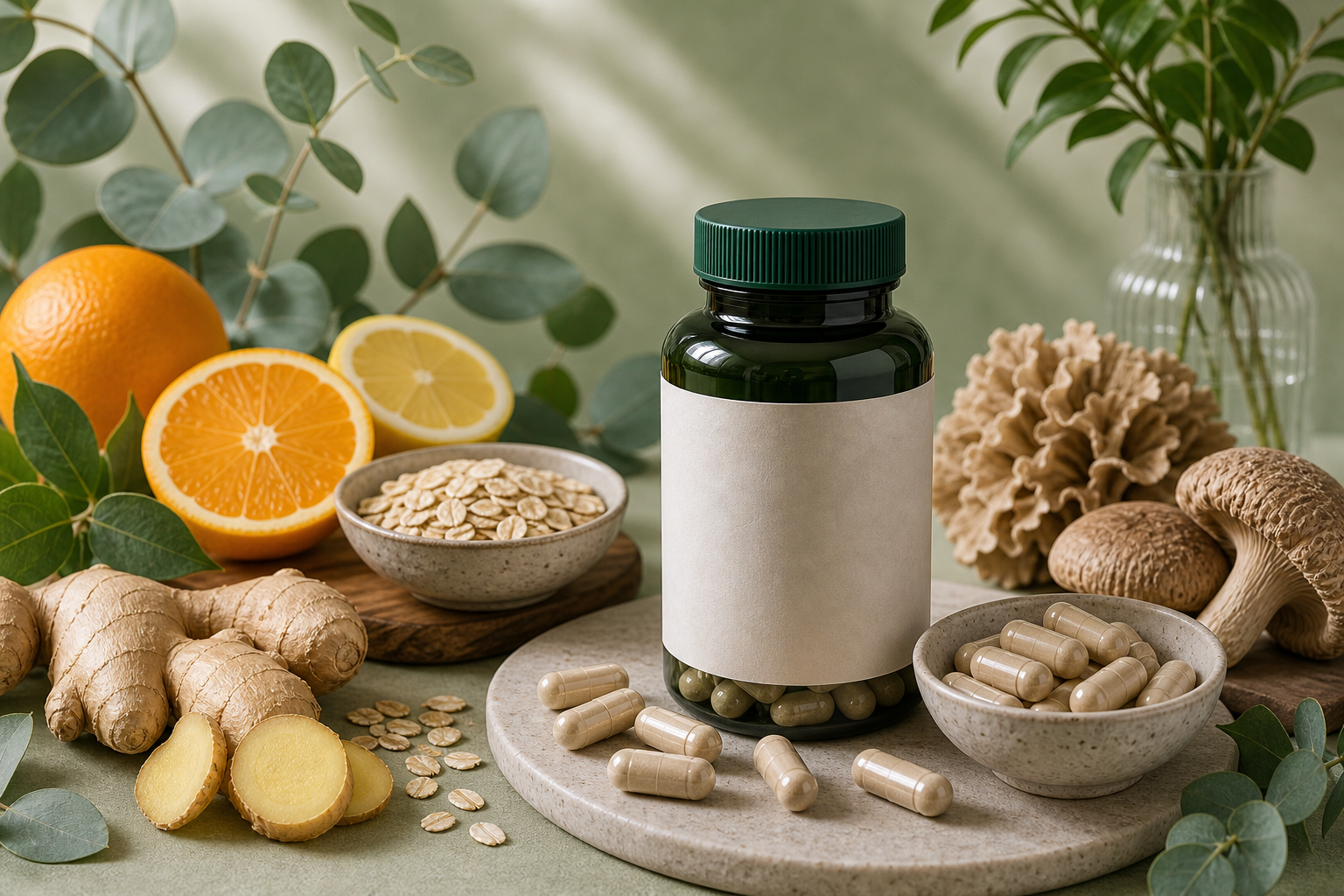 Beta Glucan for Immune Support editorial still life
