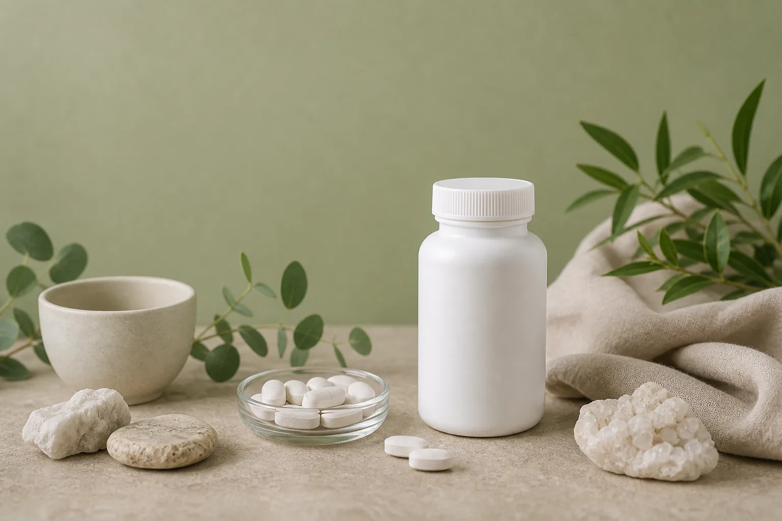 Calcium for Pms Support editorial still life