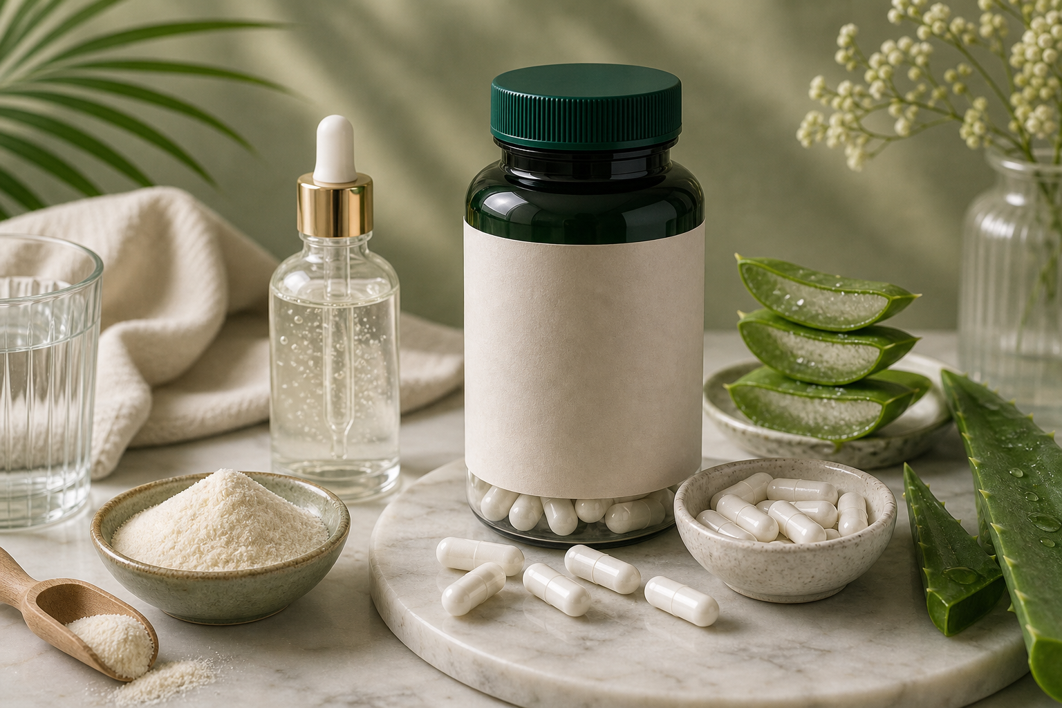 Collagen for Skin Health editorial still life