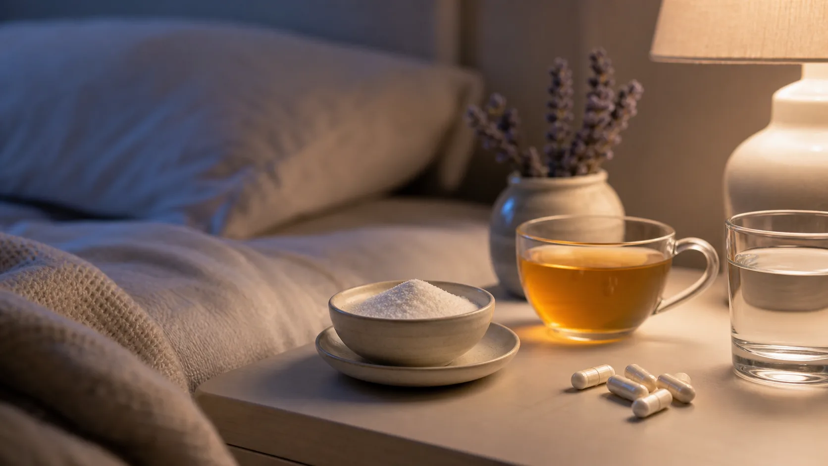Glycine for Sleep editorial still life