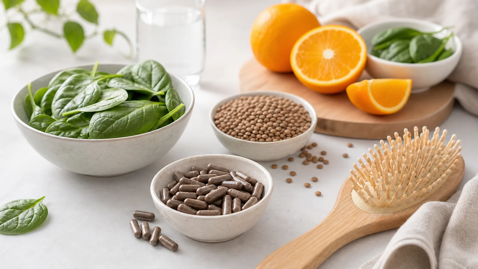 Iron for Hair Loss editorial still life