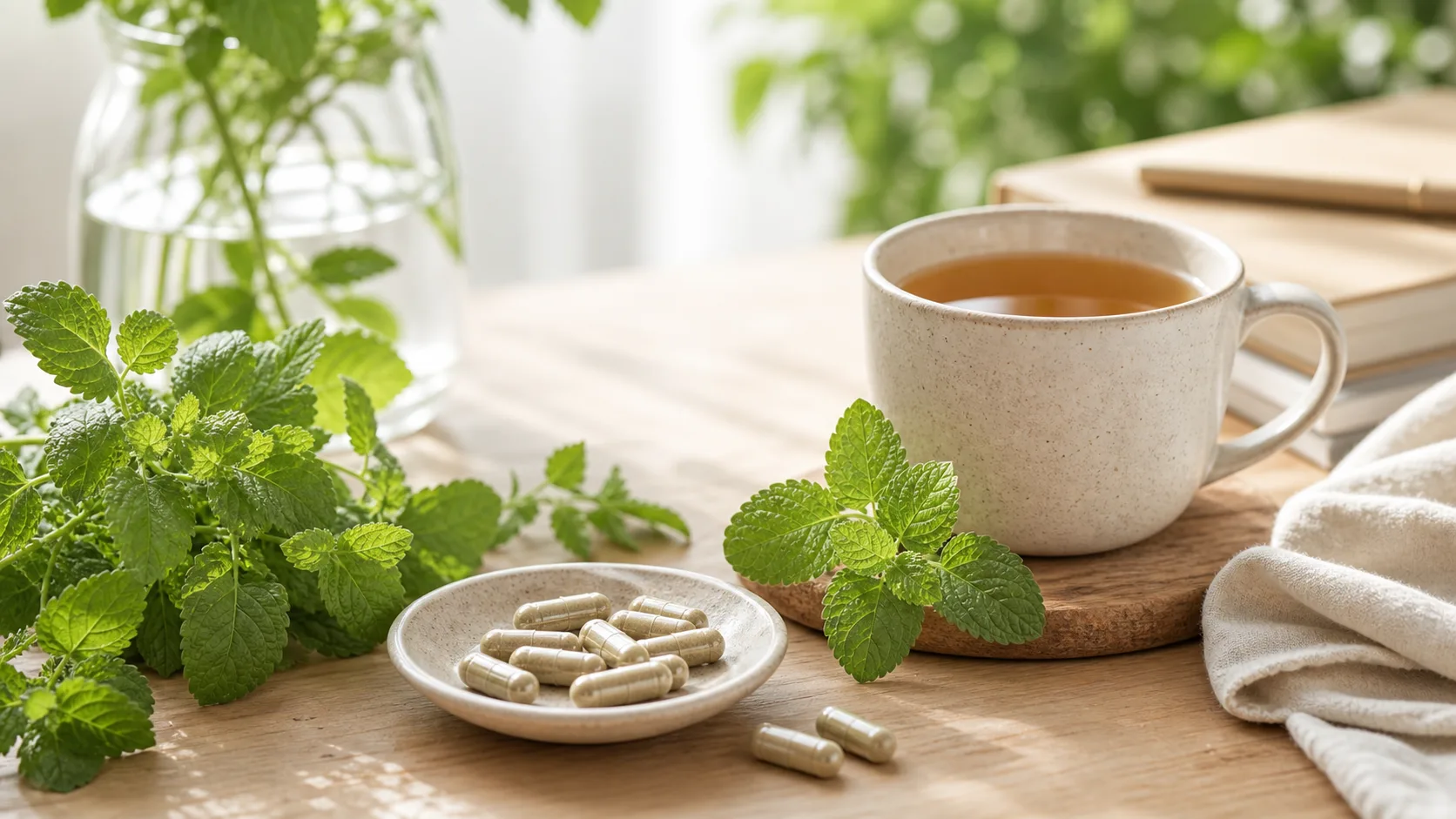 Lemon Balm for Stress editorial still life