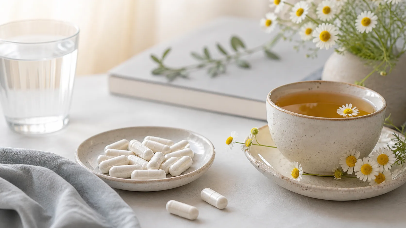 Magnesium Glycinate for Anxiety editorial still life