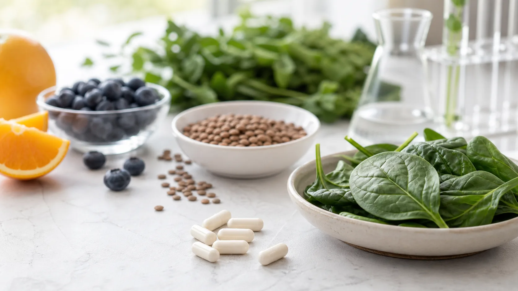 Methylfolate for Cognitive Aging editorial still life