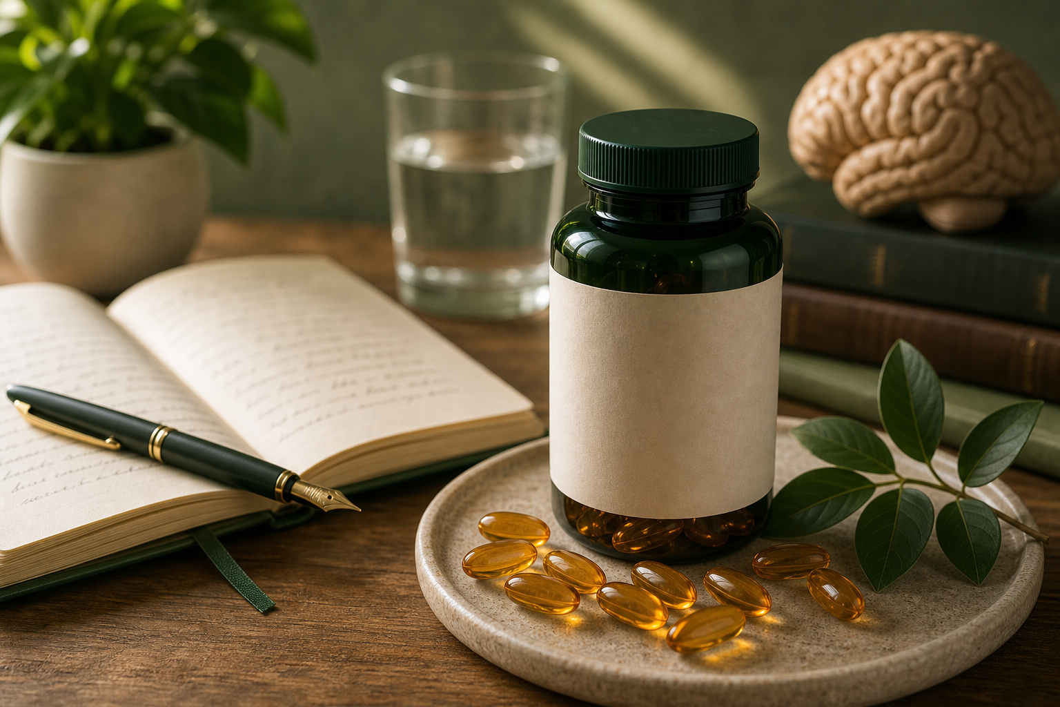 Omega 3 for Brain Health editorial still life