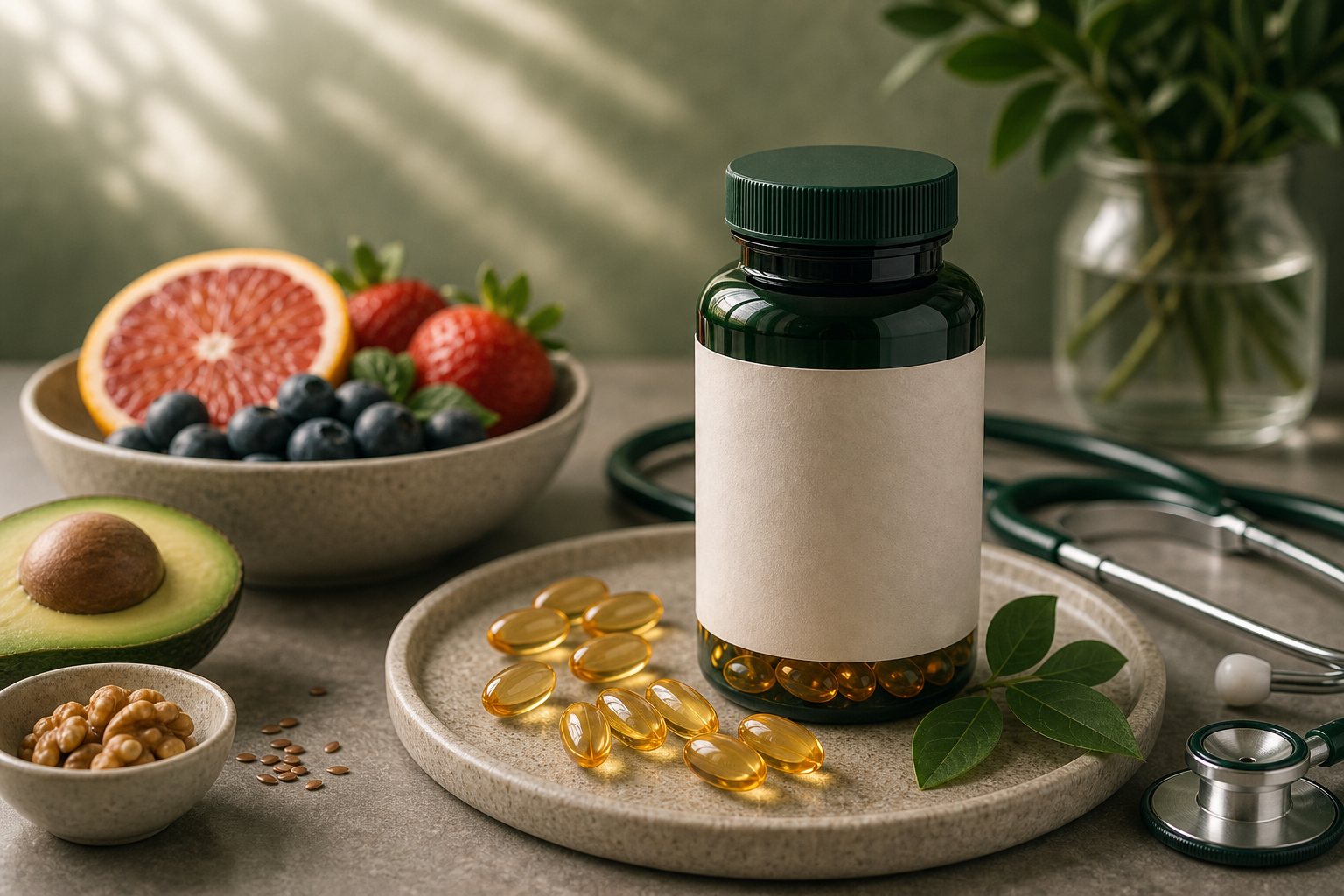 Omega 3 for Heart Health editorial still life
