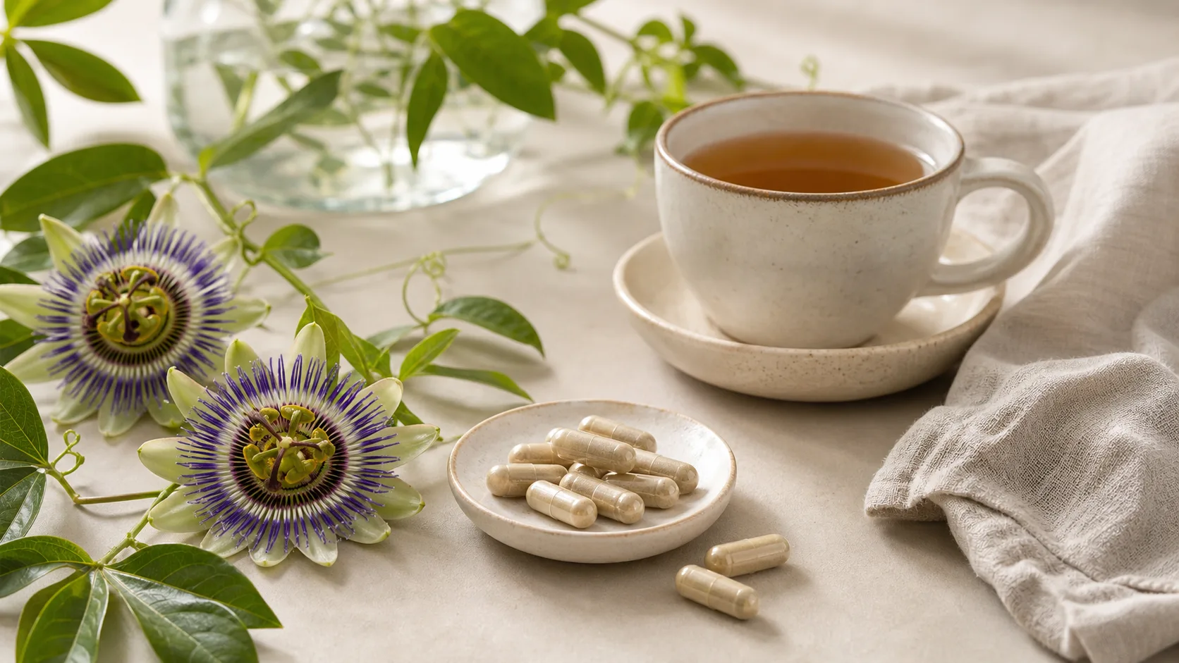 Passion Flower for Stress editorial still life