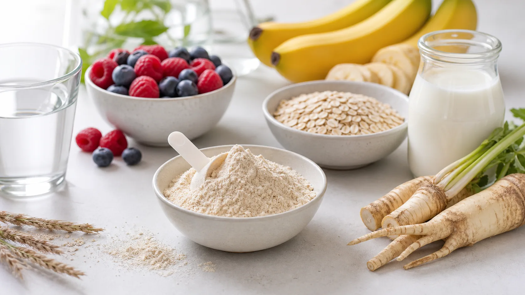 Prebiotics for Gut Health editorial still life