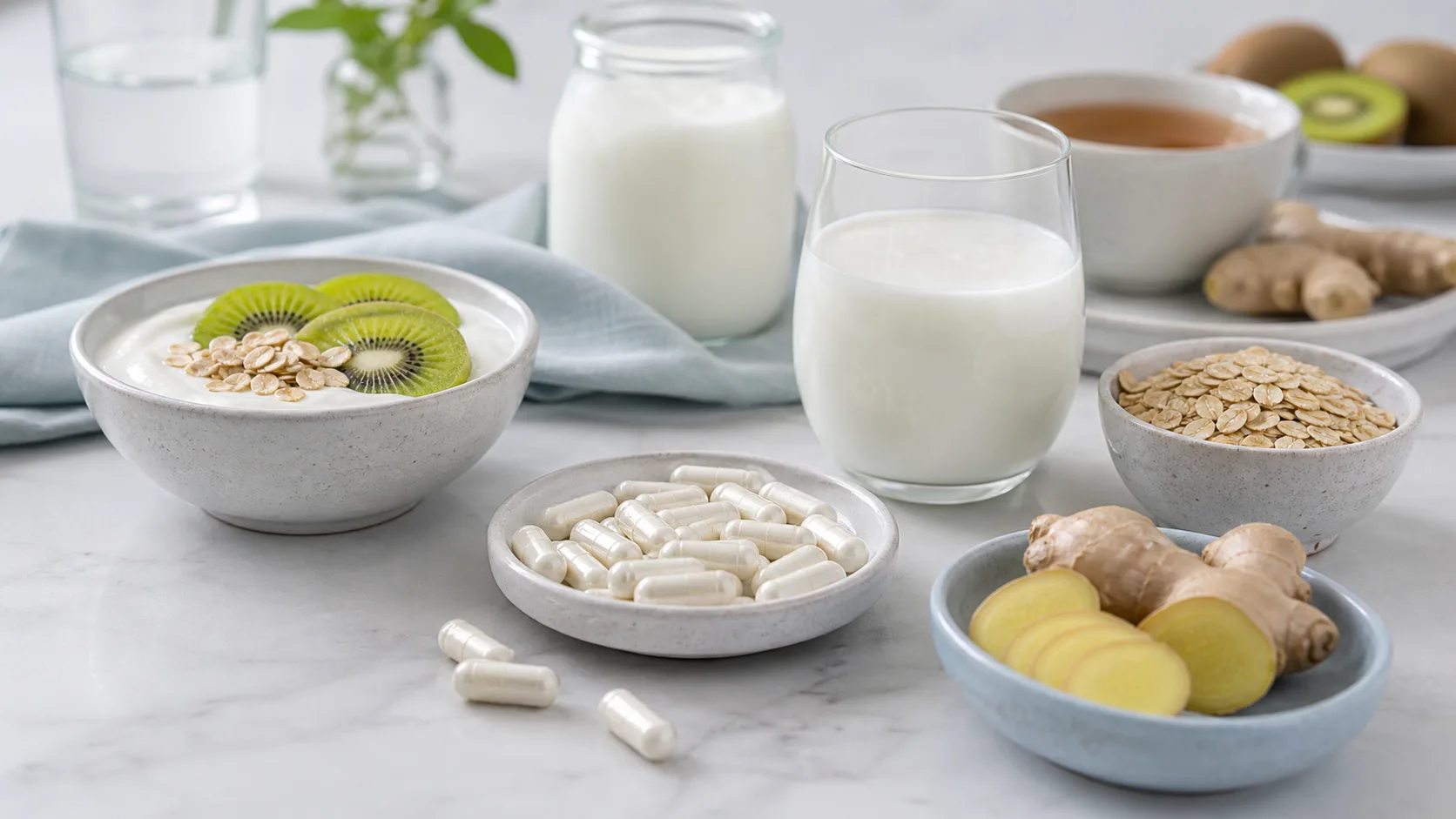 Probiotics for Ibs editorial still life