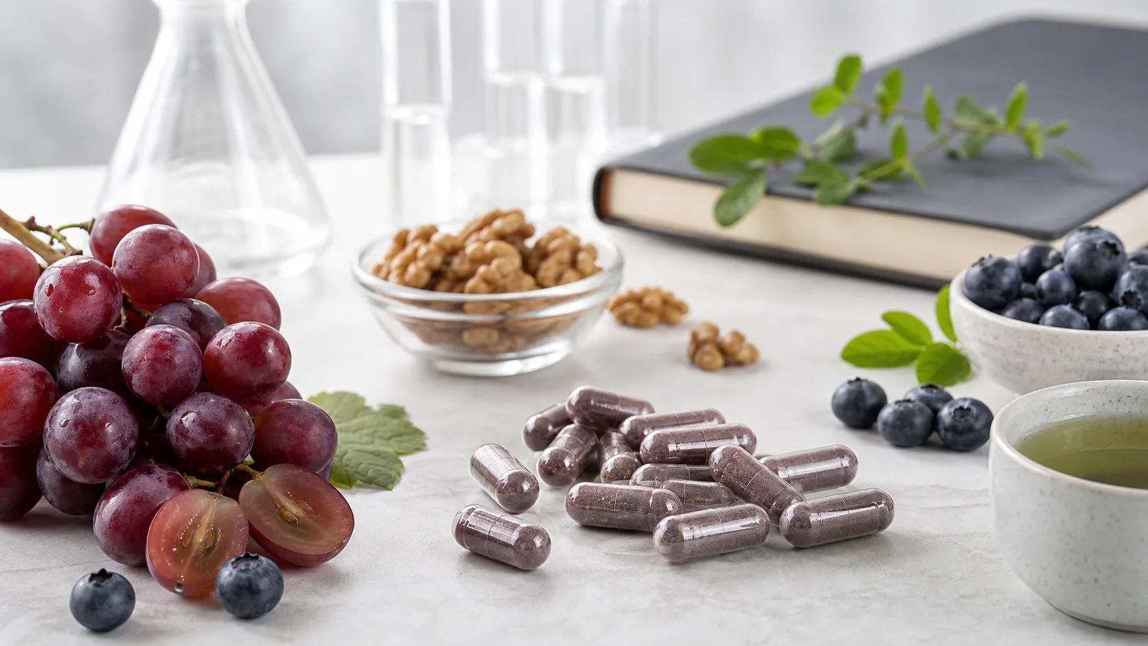 Resveratrol for Brain Health editorial still life