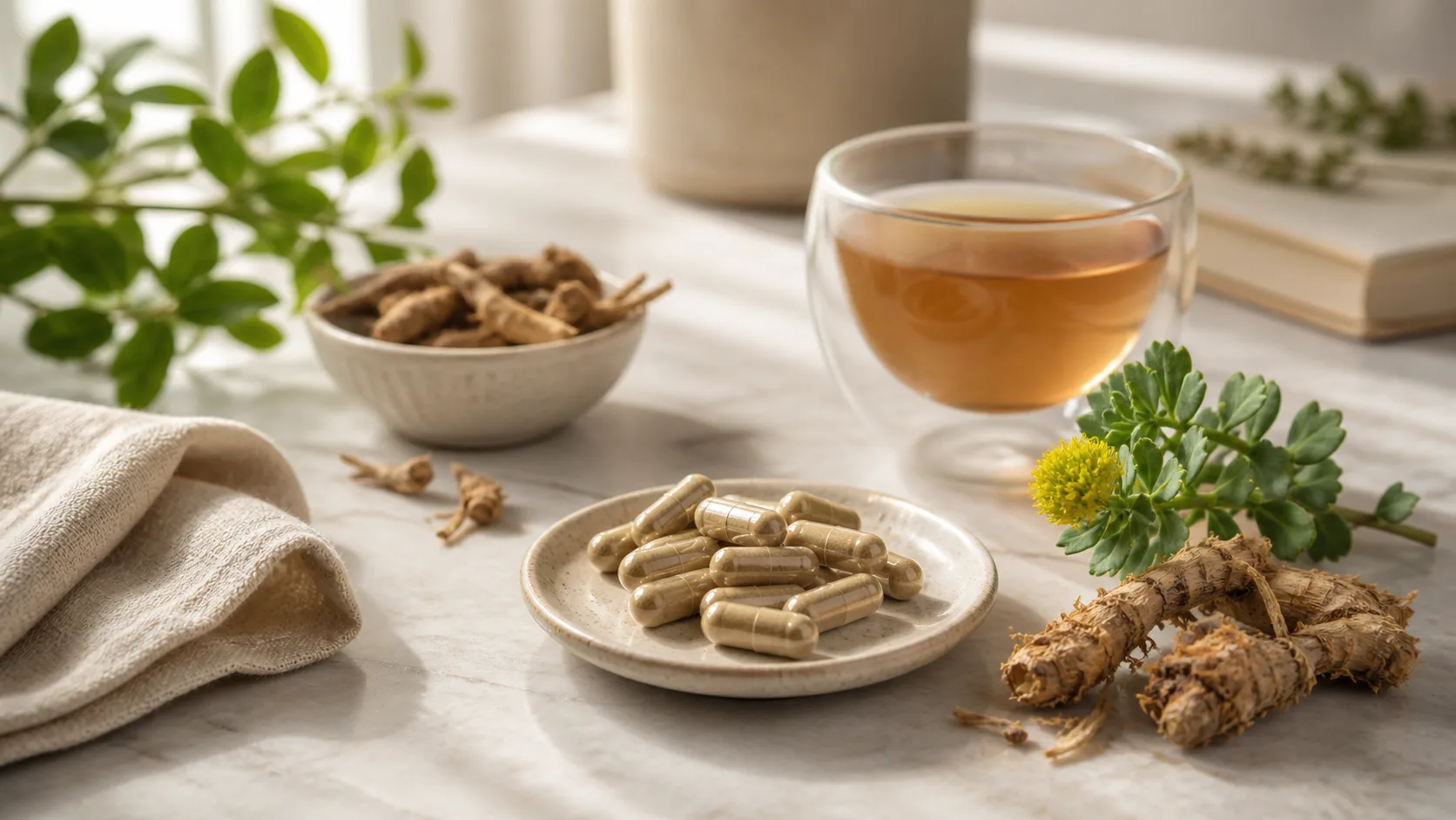 Rhodiola Rosea for Stress editorial still life