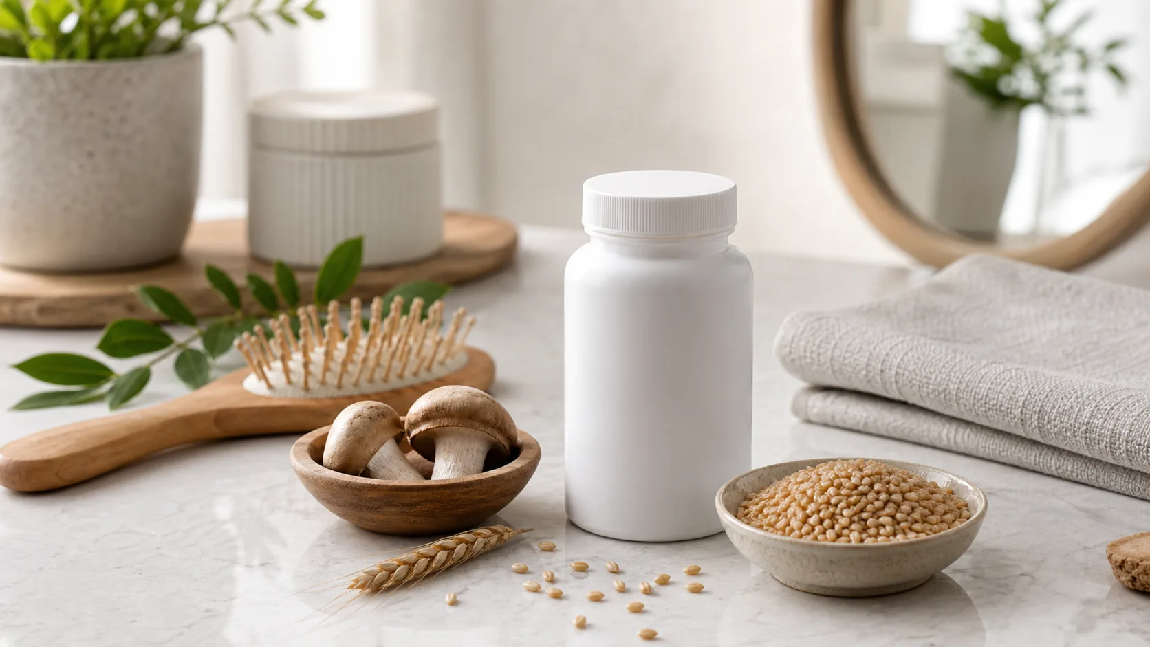 Spermidine for Hair Growth editorial still life