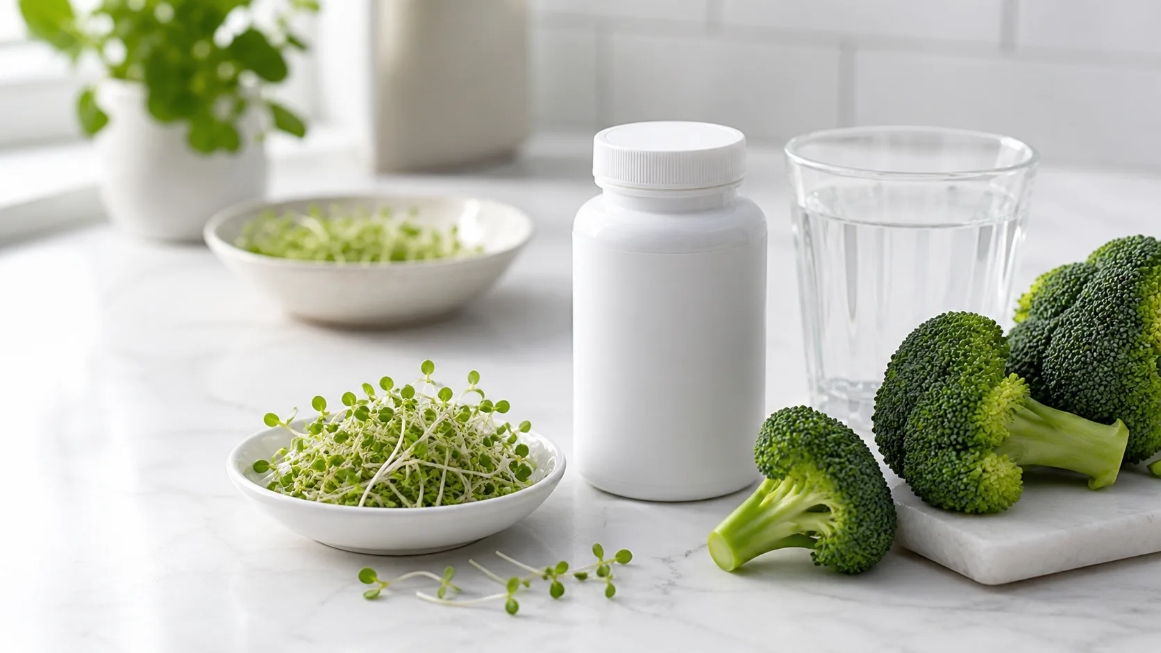 Sulforaphane for Detoxification editorial still life