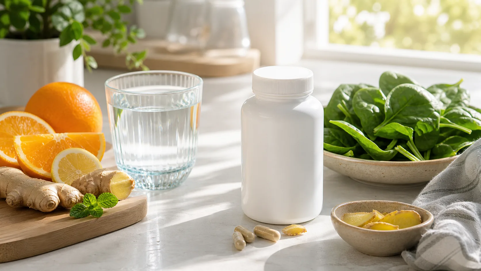 Vitamin D3 for Immune Health editorial still life