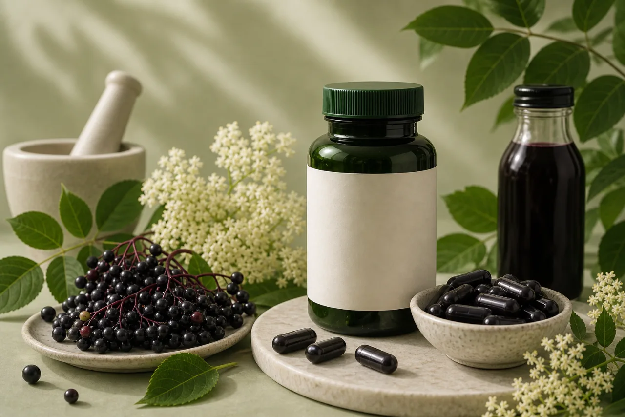 Elderberry supplement editorial hero image