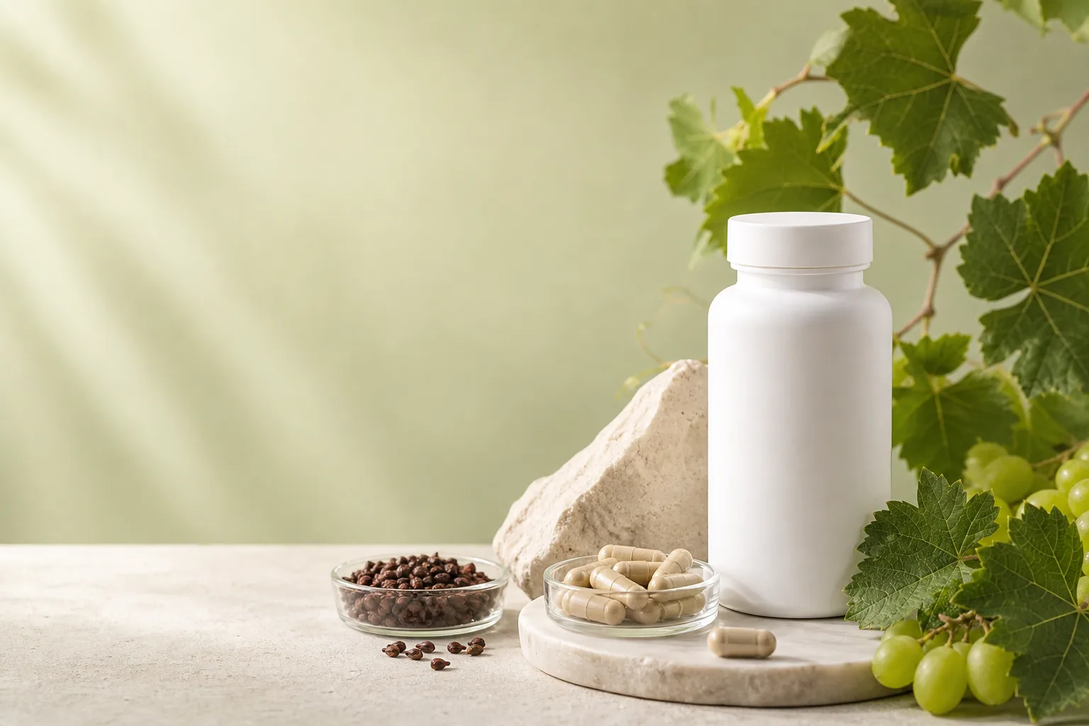 Grape Seed Extract supplement editorial hero image