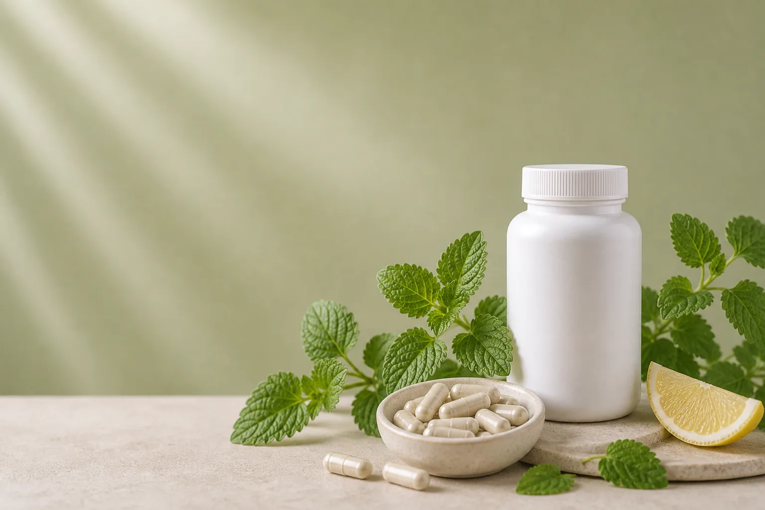 Lemon Balm supplement editorial hero image