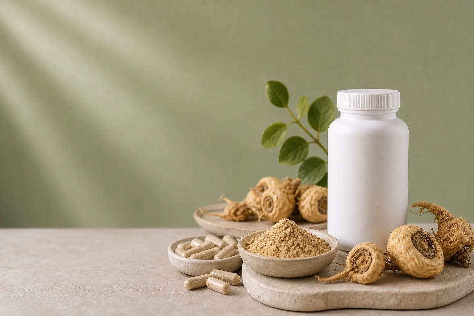 Maca supplement editorial hero image