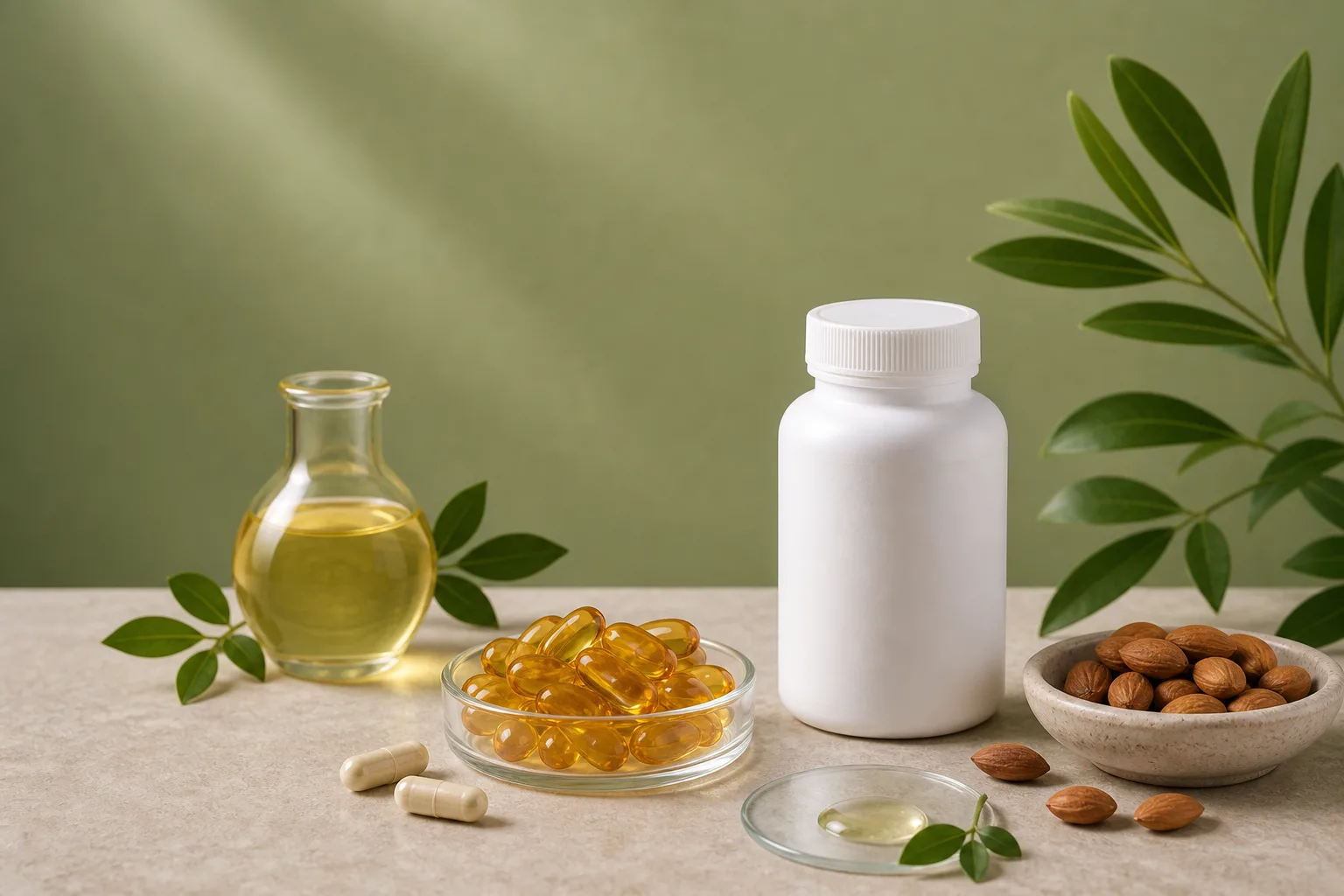 Vitamin E supplement editorial hero image